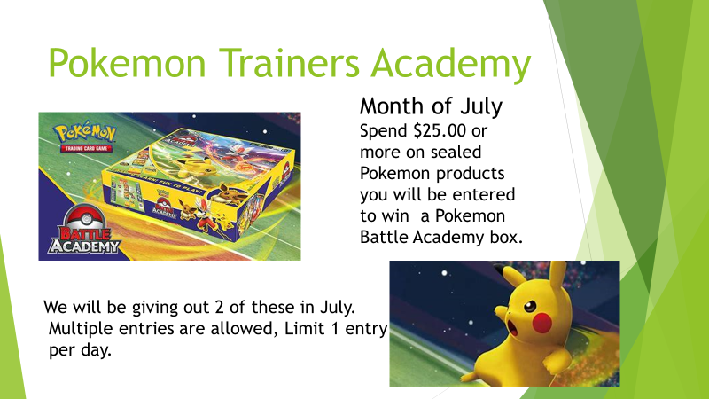 MoonDragonGame5's tweet photo. Were having a Pokemon Promotion for the month of July. https://t.co/mxdlNIF7fn