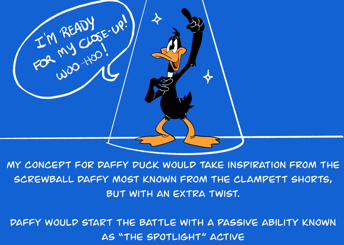 I made some posts about this before, but I thought I'd fully illustrate my  concept for Daffy Duck in #Multiversus With Daffy's rich history and  complex characterization, I thought the best way, image size:1200x855