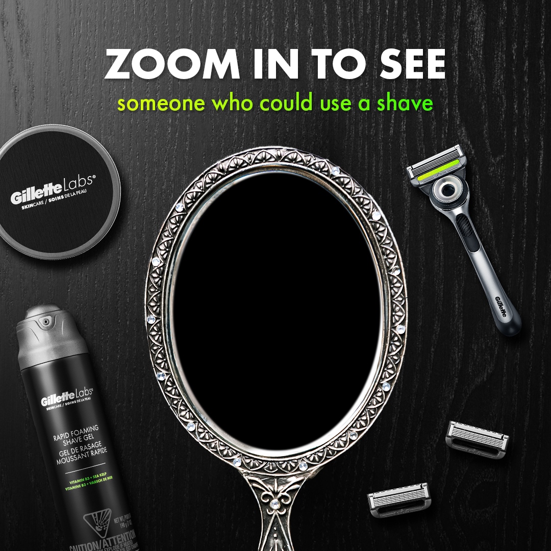 Gillette's tweet photo. Give your guy the phone, and show him he could use a shave without saying a thing. https://t.co/R8ypQXQ9ou