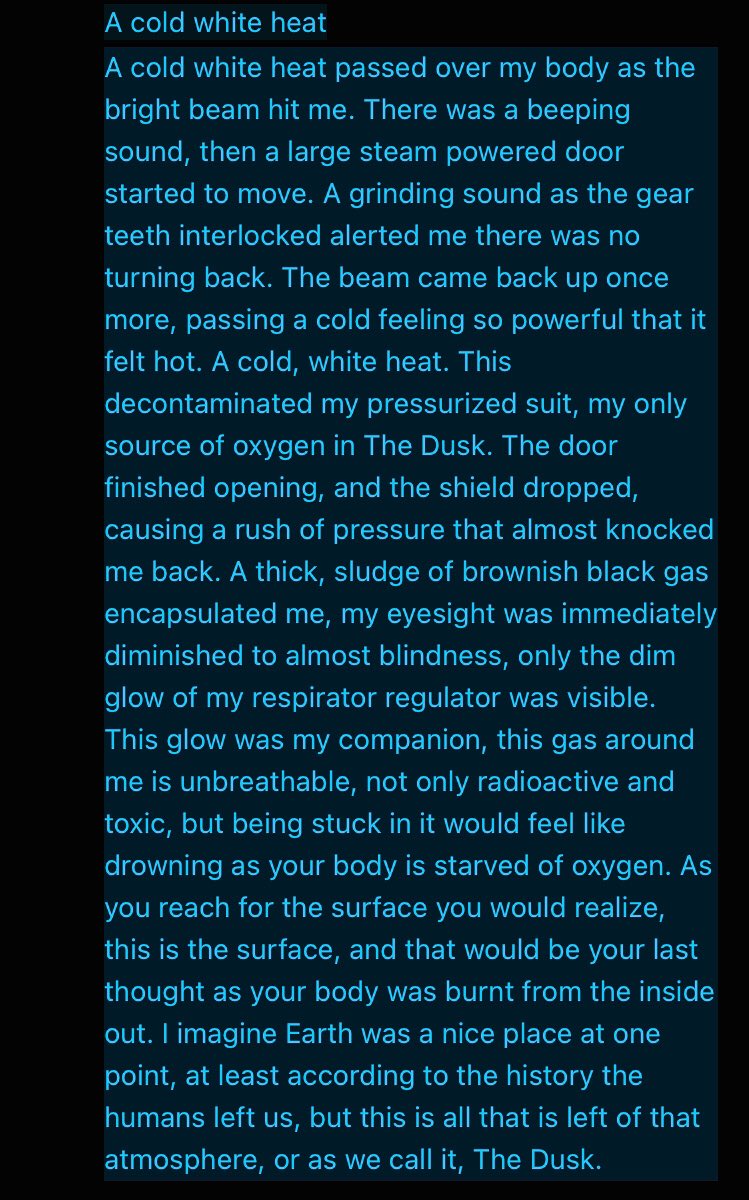 dusktethergame's tweet photo. Recovered file: A Cold White Heat
Time recovered: unknown
File type: Journal
Source: REDACTED
author: unknown https://t.co/7ONUA0ttC0