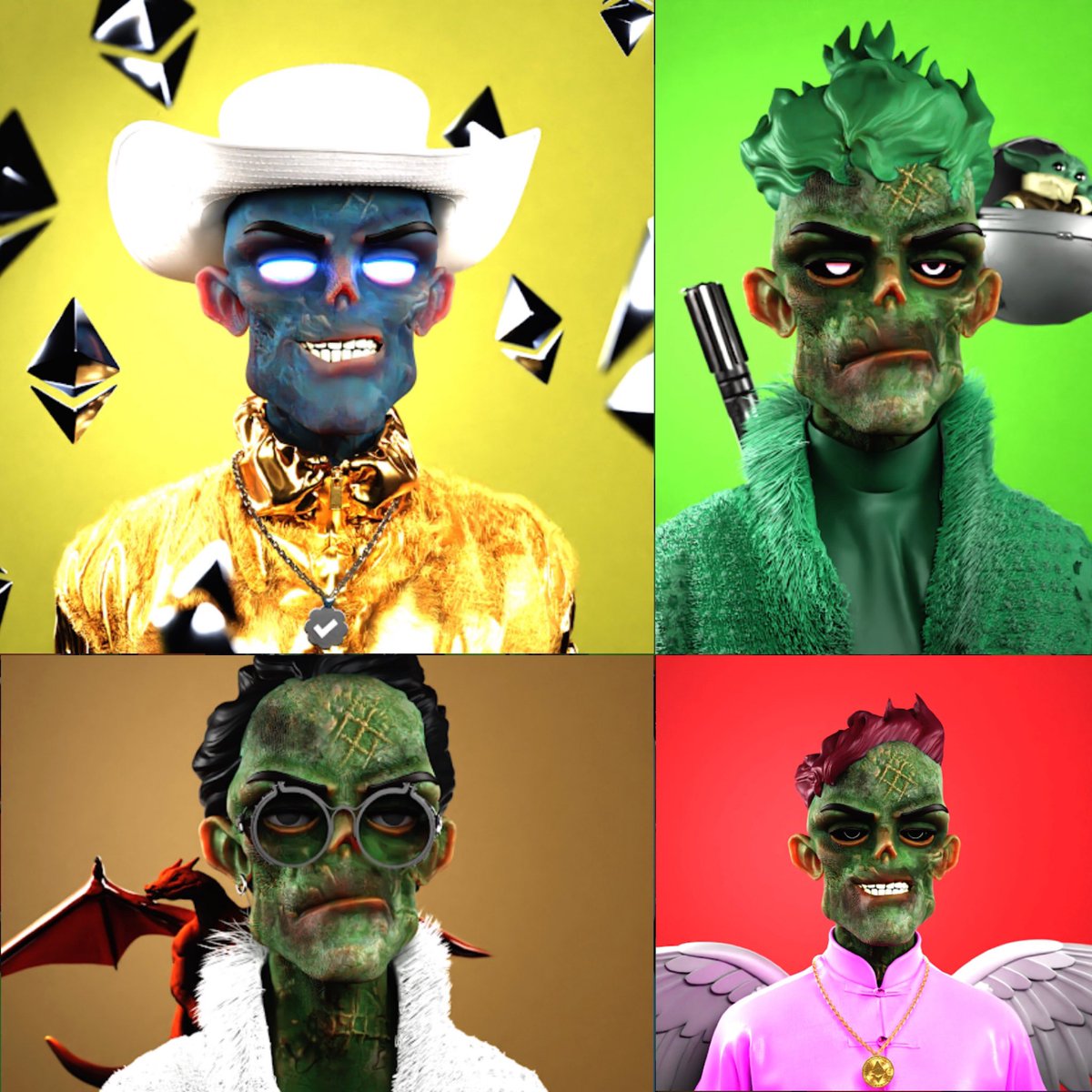 SoErike's tweet photo. @ZOMNFT @zscmetaverz @FuryofTheFurNFT 💎💎💎💎My Goldies🚀🚀🧟‍♂️🧟‍♂️ https://t.co/gGrR9Y7L0O