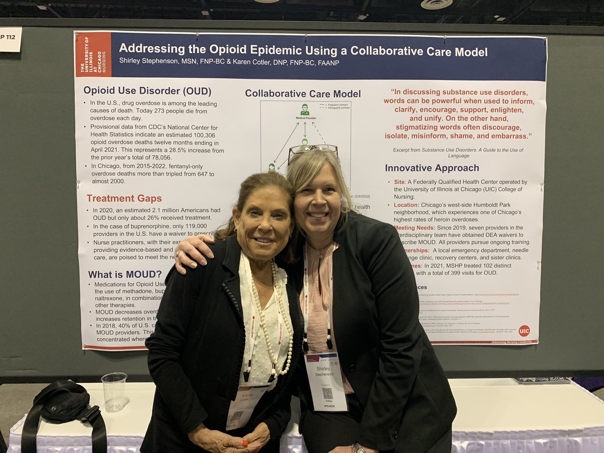 MaryMackAPRN's tweet photo. @UICnursing Karen Cotler and Shirley Stephenson addressing the opioid epidemic. #AANP22 https://t.co/5z9oudlIMT