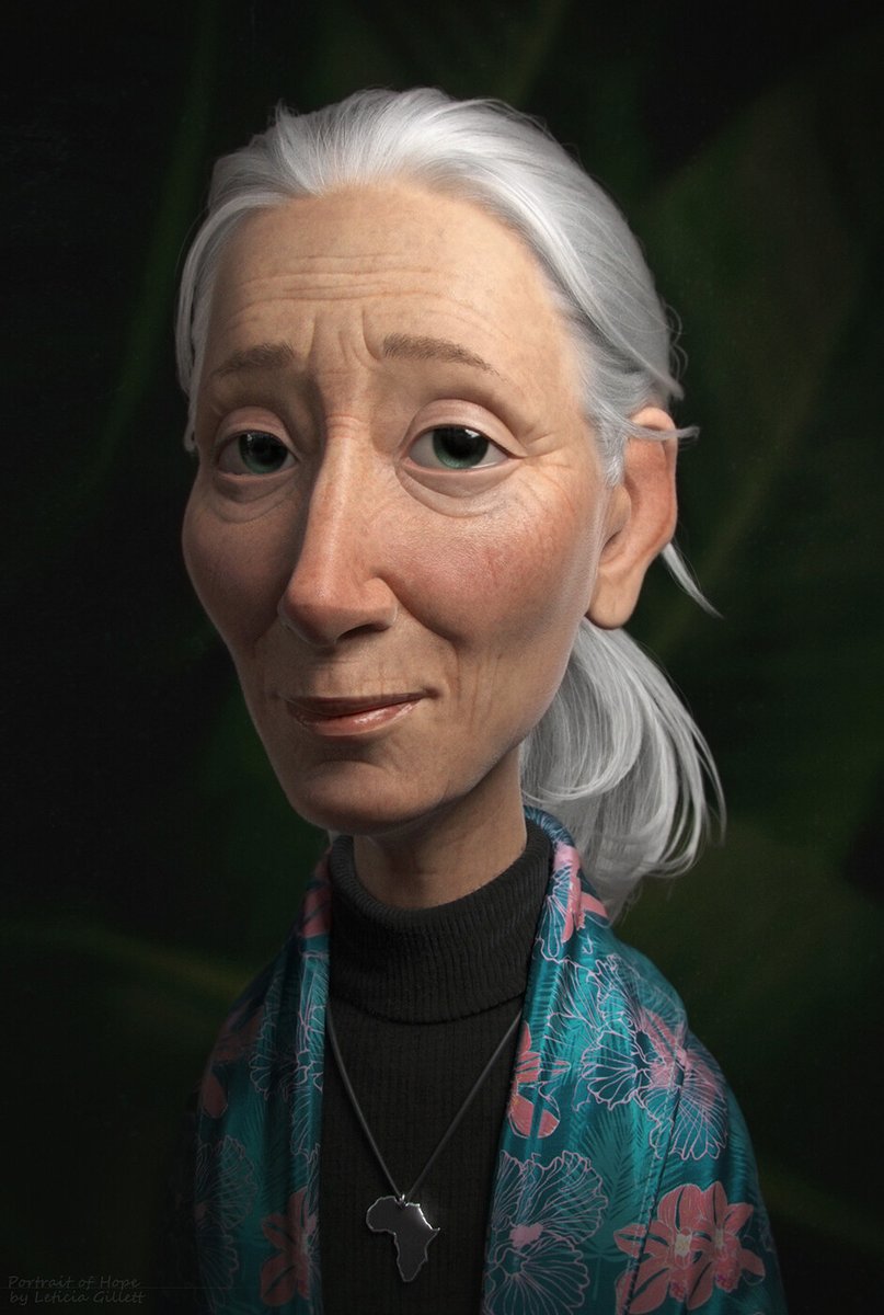 Frame240's tweet photo. Jane Goodall by Leticia Gillett, character modeling supervisor at Disney. https://t.co/bWMlAZLvfb