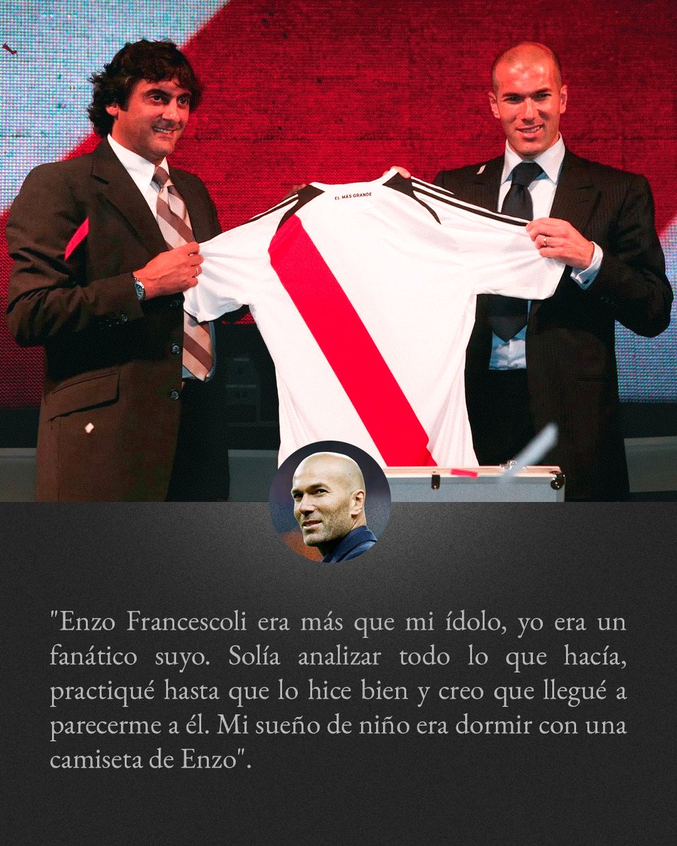 RiverPlate's tweet image. ✍️ Zinedine Zidane en @lequipe, sobre su admiración por Enzo Francescoli 👑🔝