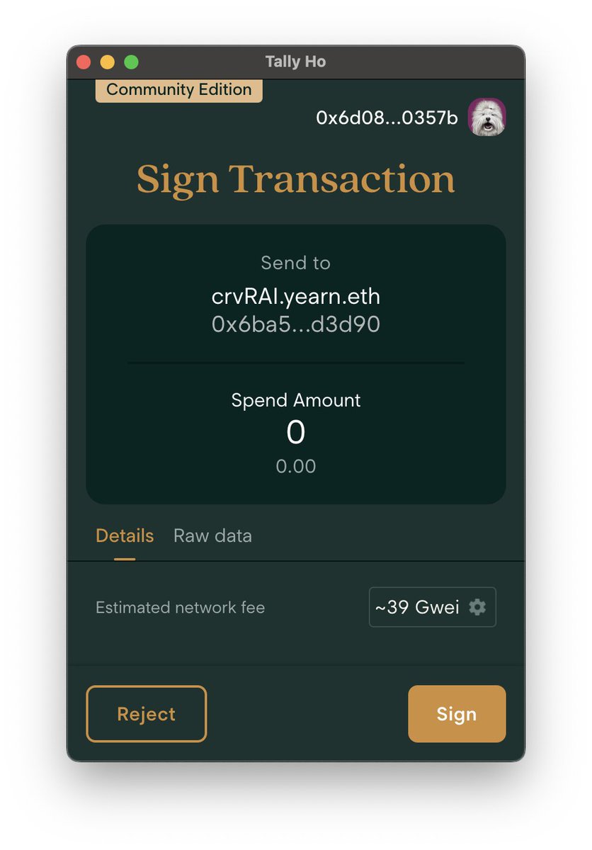 a frontend hijacking attack on Convex

this is exactly why the wallet should display a human-readable ENS name for the smart contract address they are interacting with;

and the reason I added this feature to @TallyCash 3 months ago: github.com/tallycash/exte…