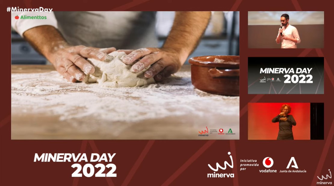 StartupAnd_'s tweet photo. 🍎@alimenttos explica su proyecto en este #MinervaDay 

🗣️Su CEO, Carlos García, presenta una plataforma en la que ofrece a productores y tiendas de barrio vender #online sus productos de forma fácil y ordenada https://t.co/QrBWbYd0Em