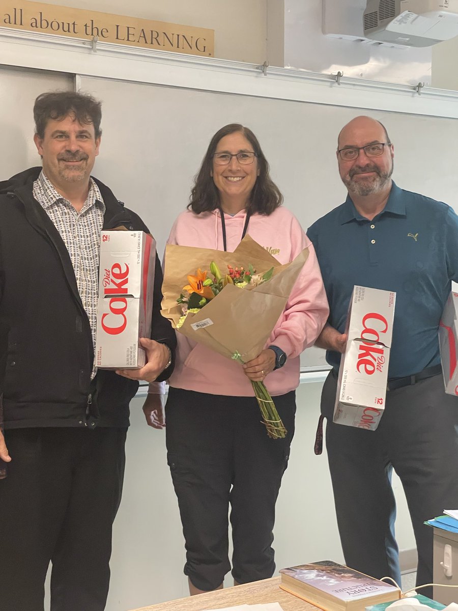 Congratulations to teacher Leslie Buchanan on her retirement this year. We will miss all that you bring to our school. We know that you like Diet Coke so we gave you 32 cans - one for every year you have taught! We wish you all the best. #westvaned