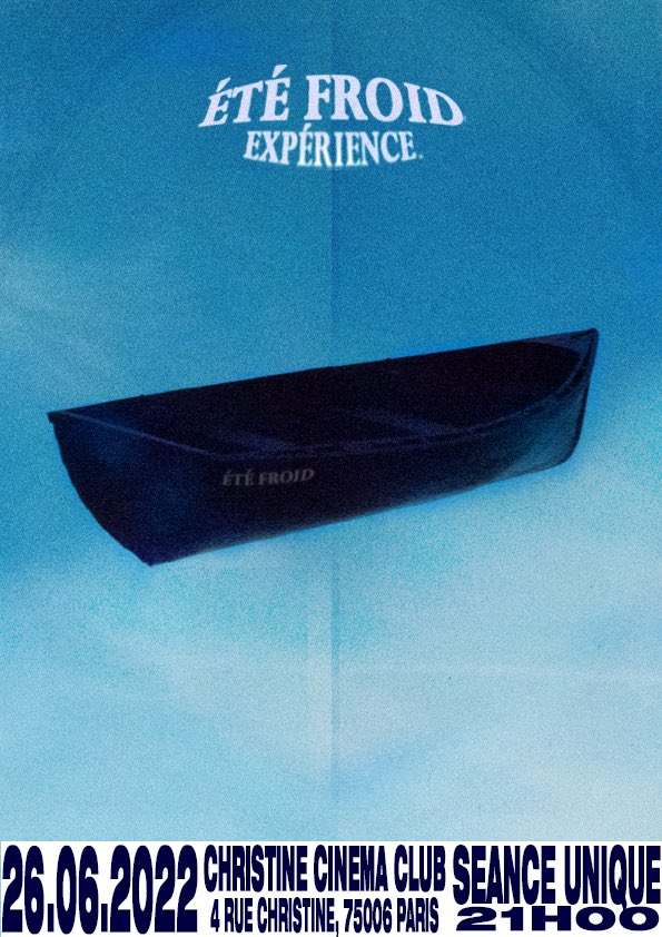 trevor_skinnyg's tweet photo. « ÉTÉ FROID », notre second projet est disponible à minuit ce soir. 
On décide de vous offrir une expérience unique avec la projection dimanche soir au cinéma du film « EXPERIENCE ÉTÉ FROID »  à 21h.
L’entrée est libre, les places limitées. 
T&amp;G https://t.co/Evpfu07i4P