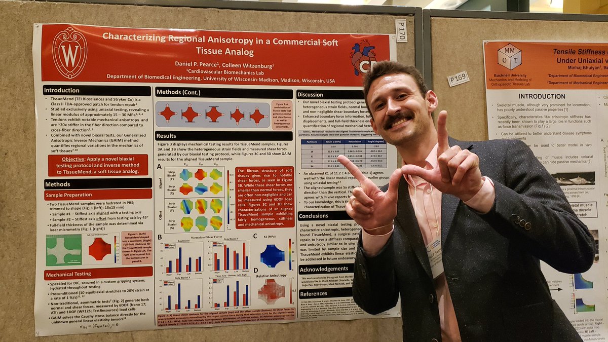 <a href="/CVBiomech_Witz/">Cardiovascular Biomechanics Lab</a> having a great time at #SB3C2022! Daniel gave a stellar poster presentation on our novel biaxial testing method - recently accepted to Current Protocols!