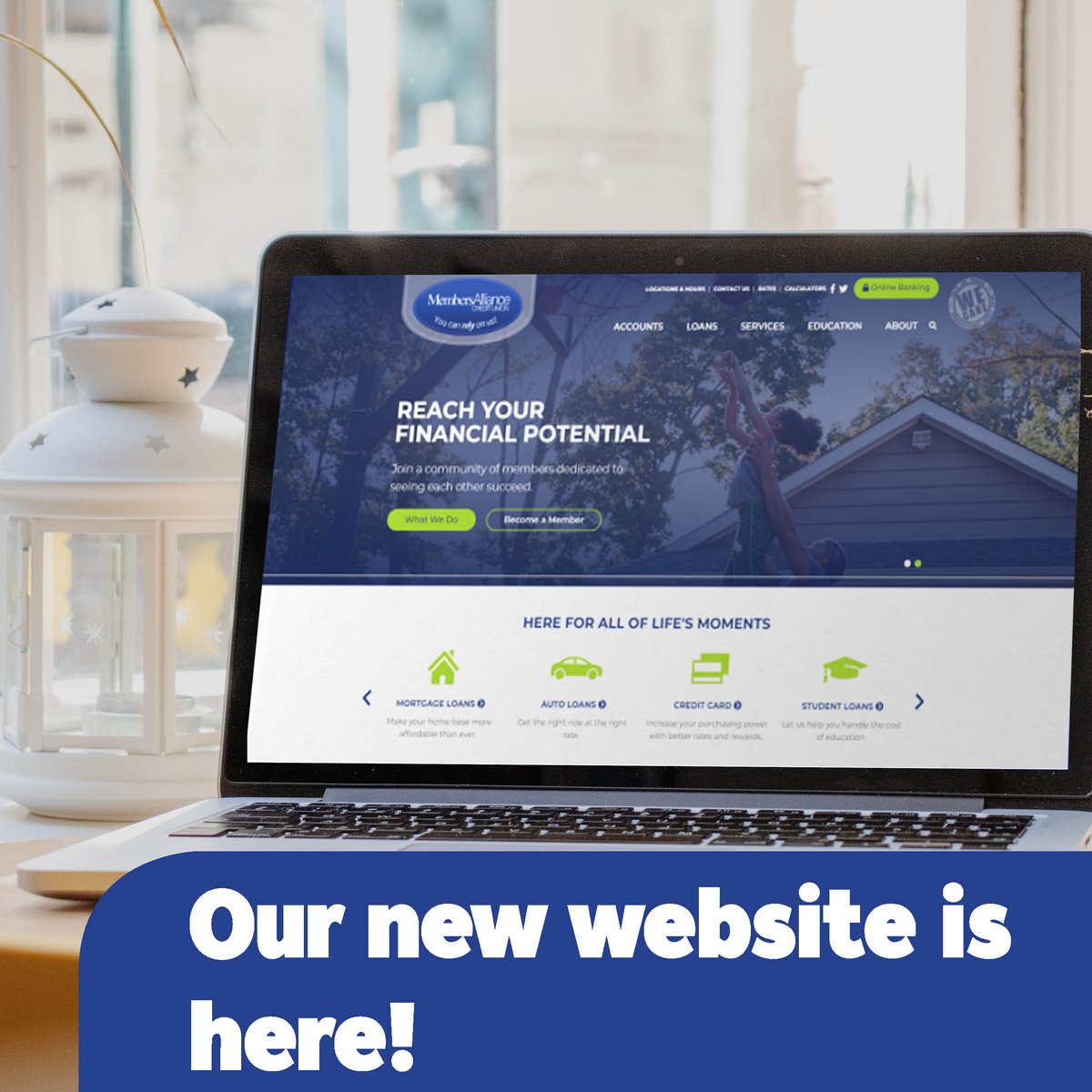 Have you heard the news? Our website just got a refresh! Now it has fancy new features like blog posts and community highlights, but still has all the banking features and the web address you are familiar with. Check out our shiny new website here: membersalliance.org