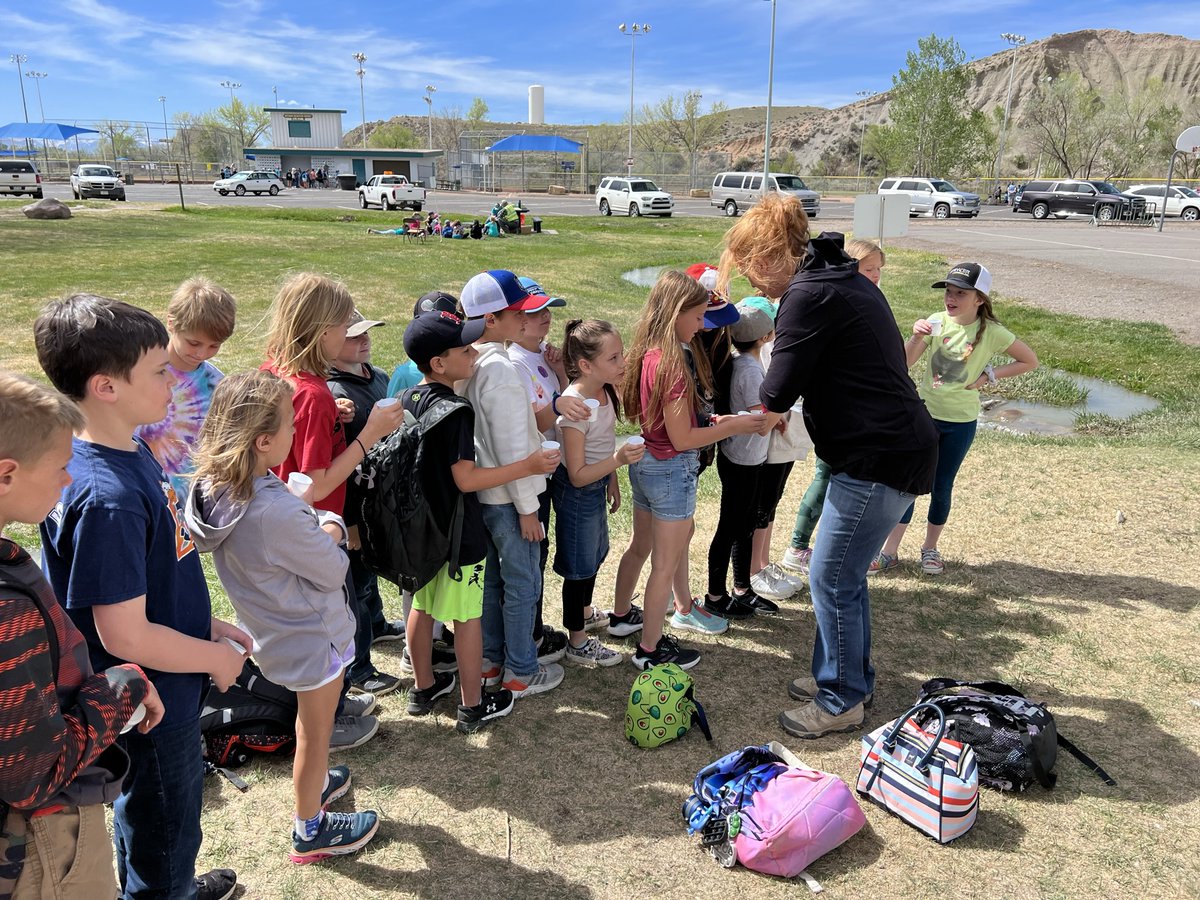 DWR staff educating 4th graders in Montrose about the prior appropriation system and streamflow measurement. It's never too early to learn how our public resources, such as water, are managed!