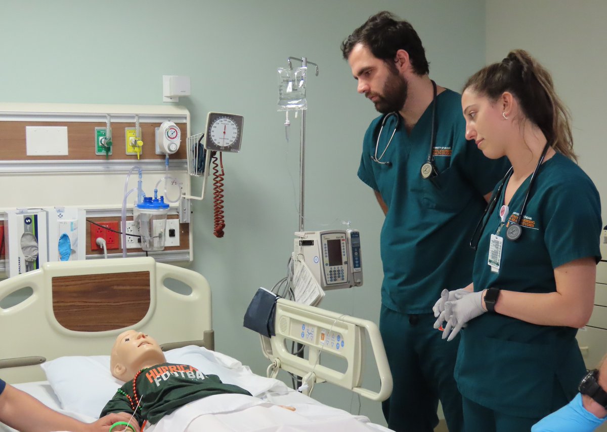 UMiamiNursing's tweet photo. Nursing students at S.H.A.R.E.™ run through pediatric patient care simulations focusing on critical skills during a health assessment such as bedside manner, teamwork and communicating with family members in the pediatric unit.#umnursing #umiamishare #canenurse #bsnstudents https://t.co/GdIr6FWAtL