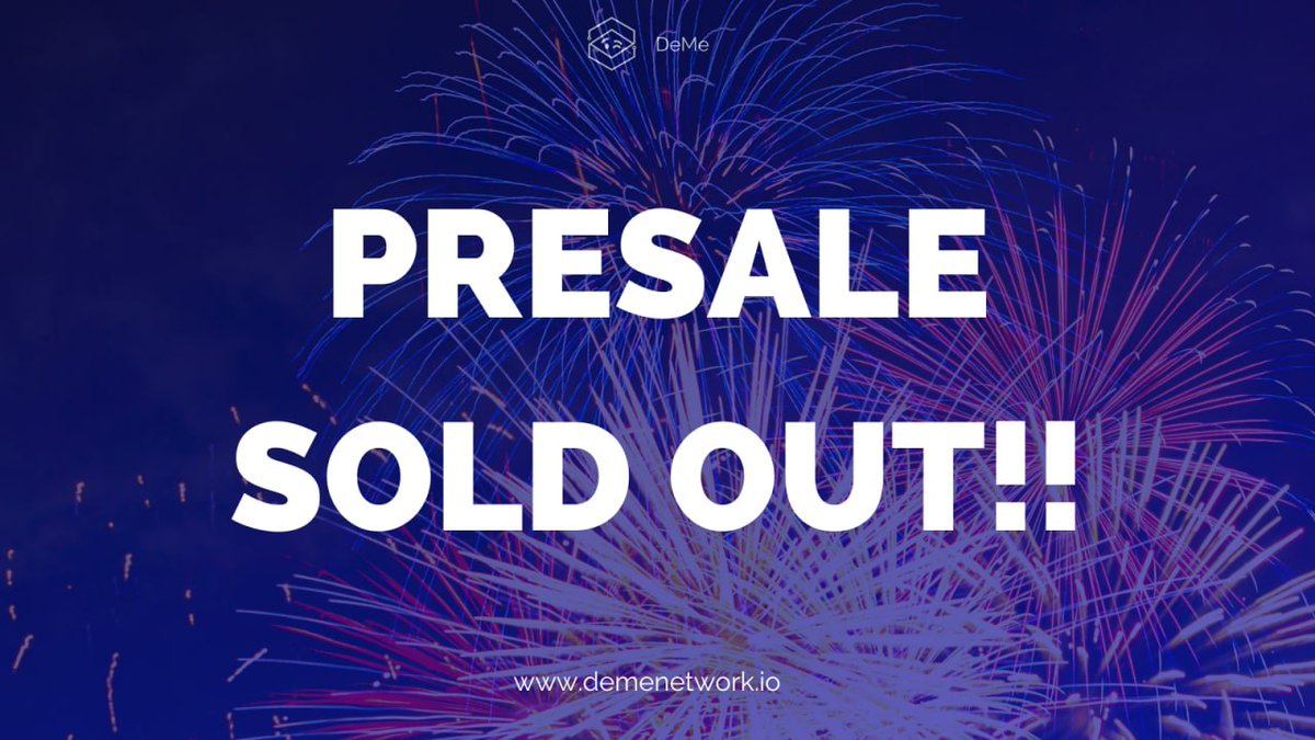 TheDemeNetwork's tweet image. 🎊 We made it with all your support #DeMe Fam ❤️

🎯 The presale hard cap was reached in less than 6 Minutes &amp;amp; 30 Seconds ⏳

DeMe Team would never let your trust down 🤗

#DeMeNetwork #Presale #DEME  #CryptoGem #BSC #LFG