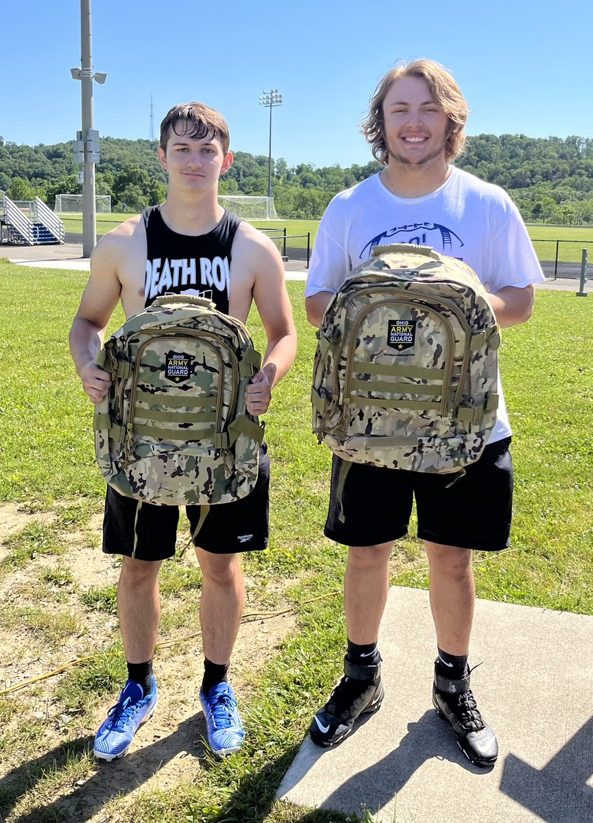 Congratulations to Conner Mobelini and Andy Ogle who both received awards today from the National Guard for giving 110% all day!! #beastmode
