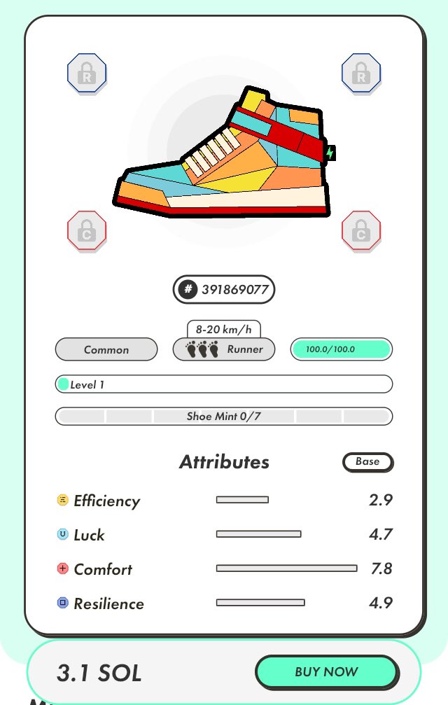 Multiplikation0's tweet photo. @RenatoRon1 @Stepnofficial FP for 0 mint shoes 2022-06-23 https://t.co/8h4MOt3WBz