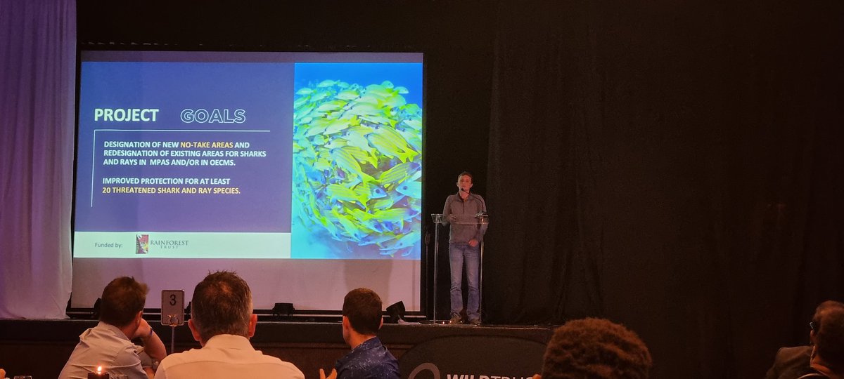 Ryan_Rambaran's tweet photo. @JenniferOlbers presenting an outline at the launch of the shark and ray campaign. Increasing a further 5% of MPA range to further protect elasmobranch species. https://t.co/nzBkTEgWGe