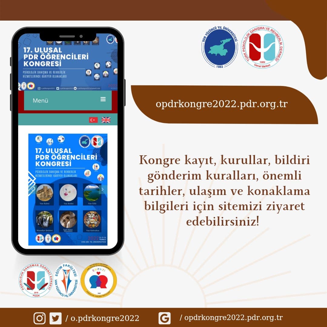 Kongremiz ile alakalı tüm detaylara web sitemiz üzerinden ulaşabilirsiniz! 

Site adresimiz: opdrkongre2022.pdr.org.tr

instagram.com/p/CfJ4OQ_Na2h/…

<a href="/turkpdrdernegi/">Türk PDR Der- Psikolojik Danışma ve Rehberlik</a> 
<a href="/turkpdragri/">Türk PDR-Der Ağrı İl Temsilciliği</a> 
<a href="/pdrogrencileri/">PDOK</a>