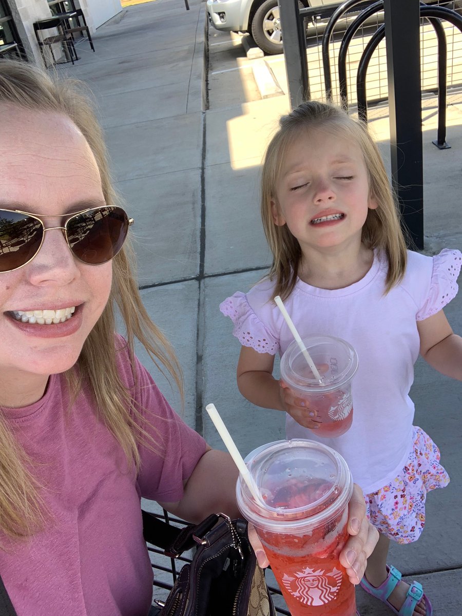 Not a coffee fan, but we love stopping into Starbucks for a refresher when out running errands on these hot days #TWESummerSelfieBingo #twehowl <a href="/TWEHowl/">Tom Wilson Elementary</a>