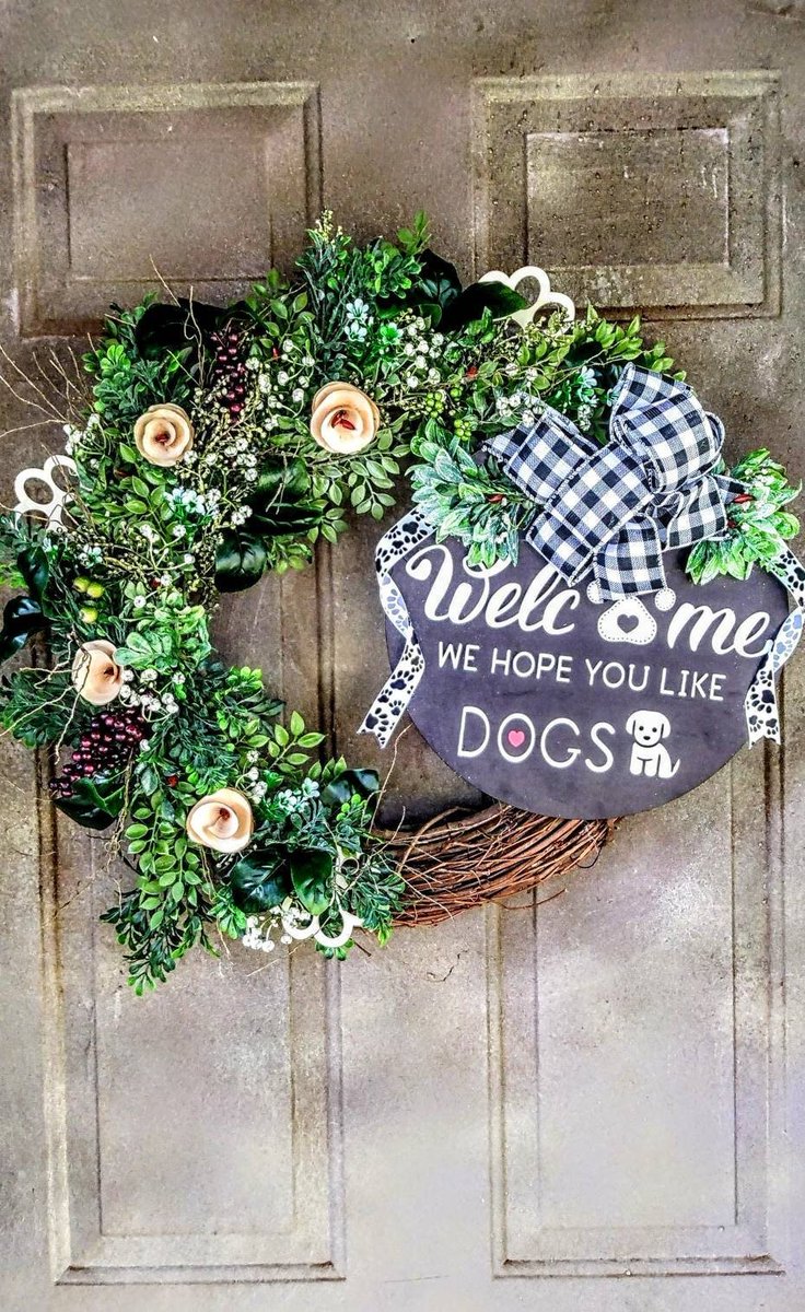 Excited to share the latest addition to my #etsy shop: Year Round Everyday Wreath/ Welcome Dog Lover Wreath #welcomewreath #wehopeyoulikedog #frontdooreveryday #dogwreath #frontdoordecor #farmhousewreath #cottagecore #pawprintwreath #woodenroses etsy.me/3yffqrx