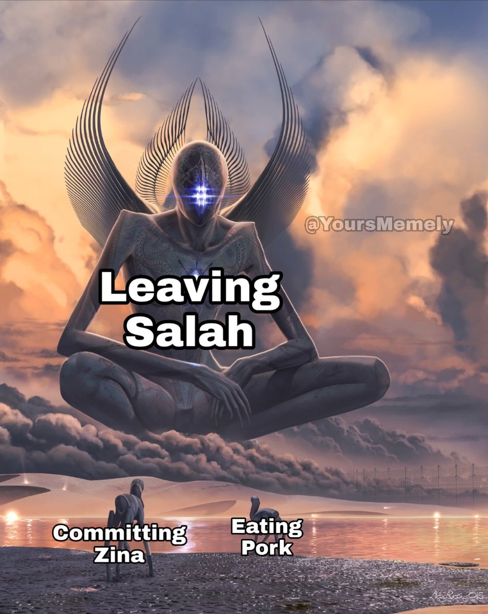 YoursMemely's tweet photo. Sadly, many of us Muslims don't even feel we're sinning when leaving Salah. https://t.co/k4OrWvOYbE