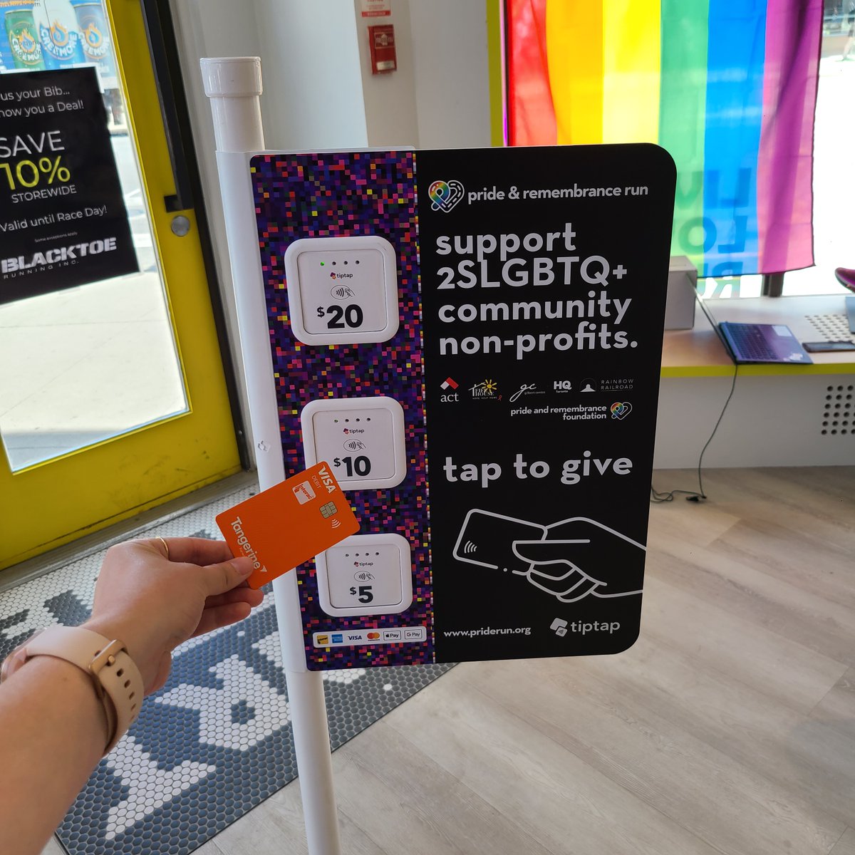 PrideRunTO's tweet photo. 💜 100% of fundraising from @priderunto goes to support 2SLGBTQ+ community charities.
🌈
On race day, thanks to our silver sponsor @interac all in-person @tiptappay donations will be matched, up to $10,000!
🏳️🌈🏳️⚧️
#priderunto#priderun #running #runtoronto #pridetoronto https://t.co/PFET2uT7jd