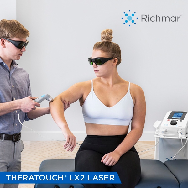 Richmars' Class IIIb "cold laser" therapy device, TheraTouch LX2, is the perfect product addition to offer tissue healing, in addition to reducing inflammation and pain.
Ask your sales rep for more information!