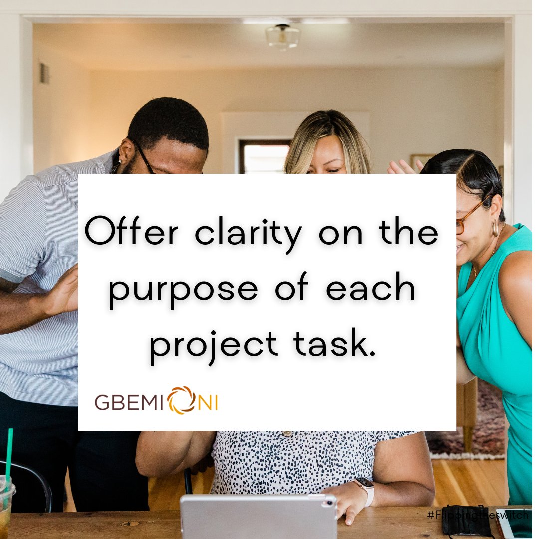 oni_gbemi's tweet photo. As you and your team work on a task, communicate the task’s significance. 

For example, say your team is responsible for creating a training document for a client’s new hires. The document’s purpose would be to empower employees to process orders faster with fewer errors. 

Offe https://t.co/uqJNajS83M