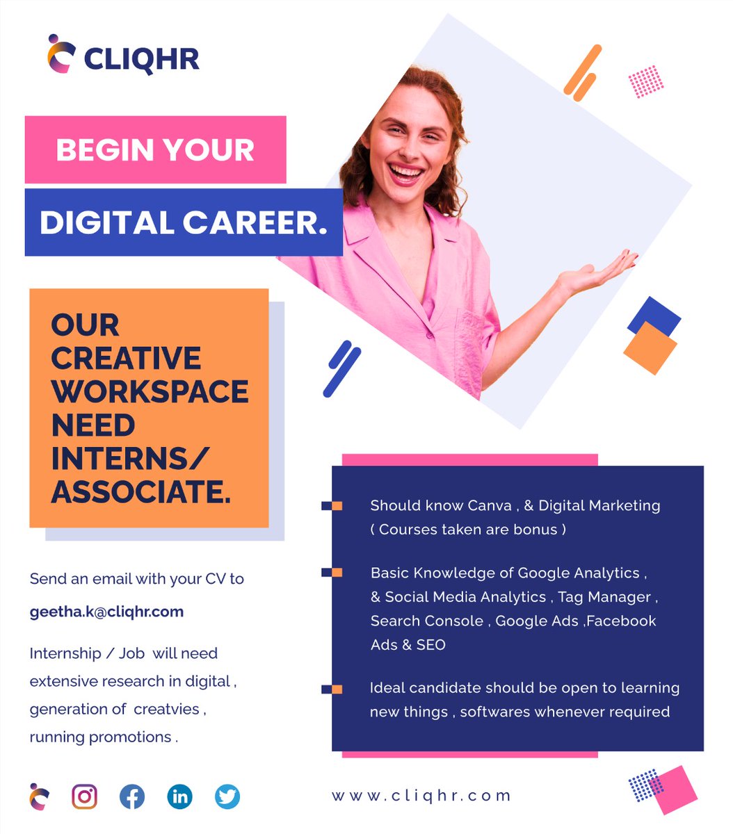 CliqHR's tweet image. #CLIQHR #digitalintern #hiring