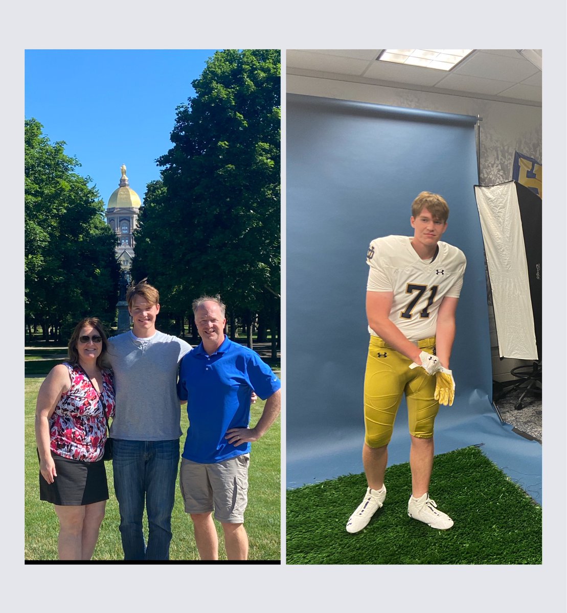 Following an amazing visit and conversations with <a href="/CoachJS50ND/">Jesse Schmitt</a> @CoachMaseND &amp; <a href="/michaelvinson55/">Michael Vinson</a> I am honored to receive an offer to continue my academic and athletic careers at The University of Notre Dame <a href="/NDFootball/">Notre Dame Football</a> <a href="/StXTigersFB/">Tiger Football</a> <a href="/CoachKWallace/">Kevin Wallace</a> <a href="/stxtigers/">Saint Xavier High School</a>