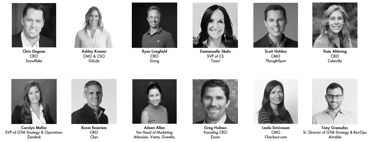 markroberge's tweet photo. Our accelerator admits are selected.  We will teach them skills like:
- Hiring the first salesperson
- Designing the first content marketing plan
- Building the first customer success playbook

 ... with the help of some of our LPs shown below.  https://t.co/sQlHUAWf5G https://t.co/gGY4fE7GxS