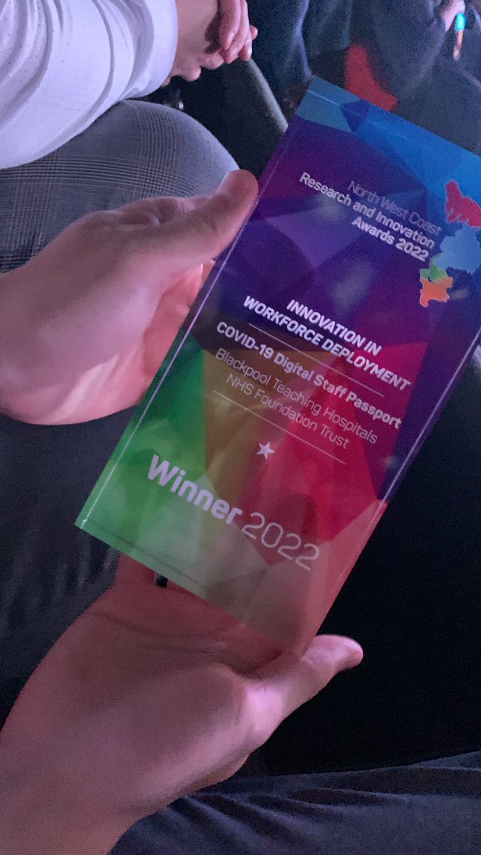 Recognition at the hard work of the entire team … <a href="/NHSEngland/">NHS England</a> <a href="/BlackpoolHosp/">NHS Blackpool Teaching Hospitals 💙🌈</a> …. Great collaboration and innovation recognised as such… #DigitalStaffPassport