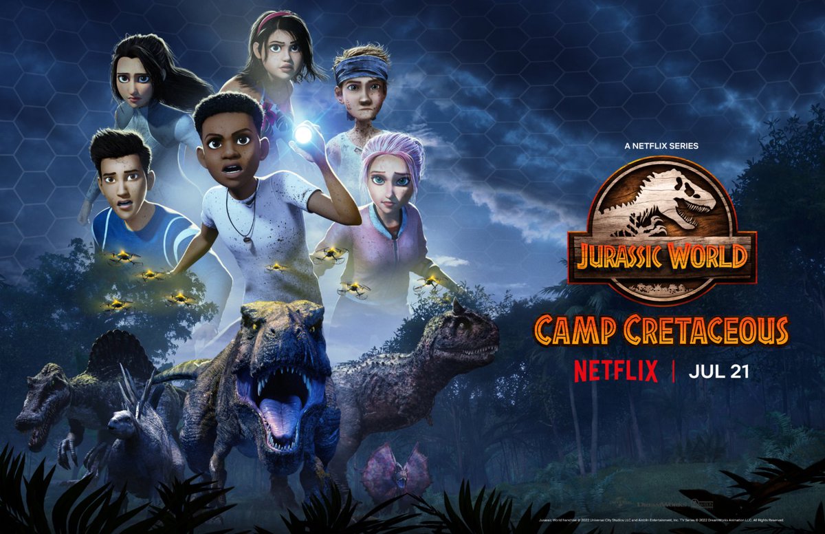 DreamWorksTV's tweet photo. Can't wait for July 21st! #JurassicWorld #CampCretaceous 🦖 https://t.co/q8mO4BQ47a