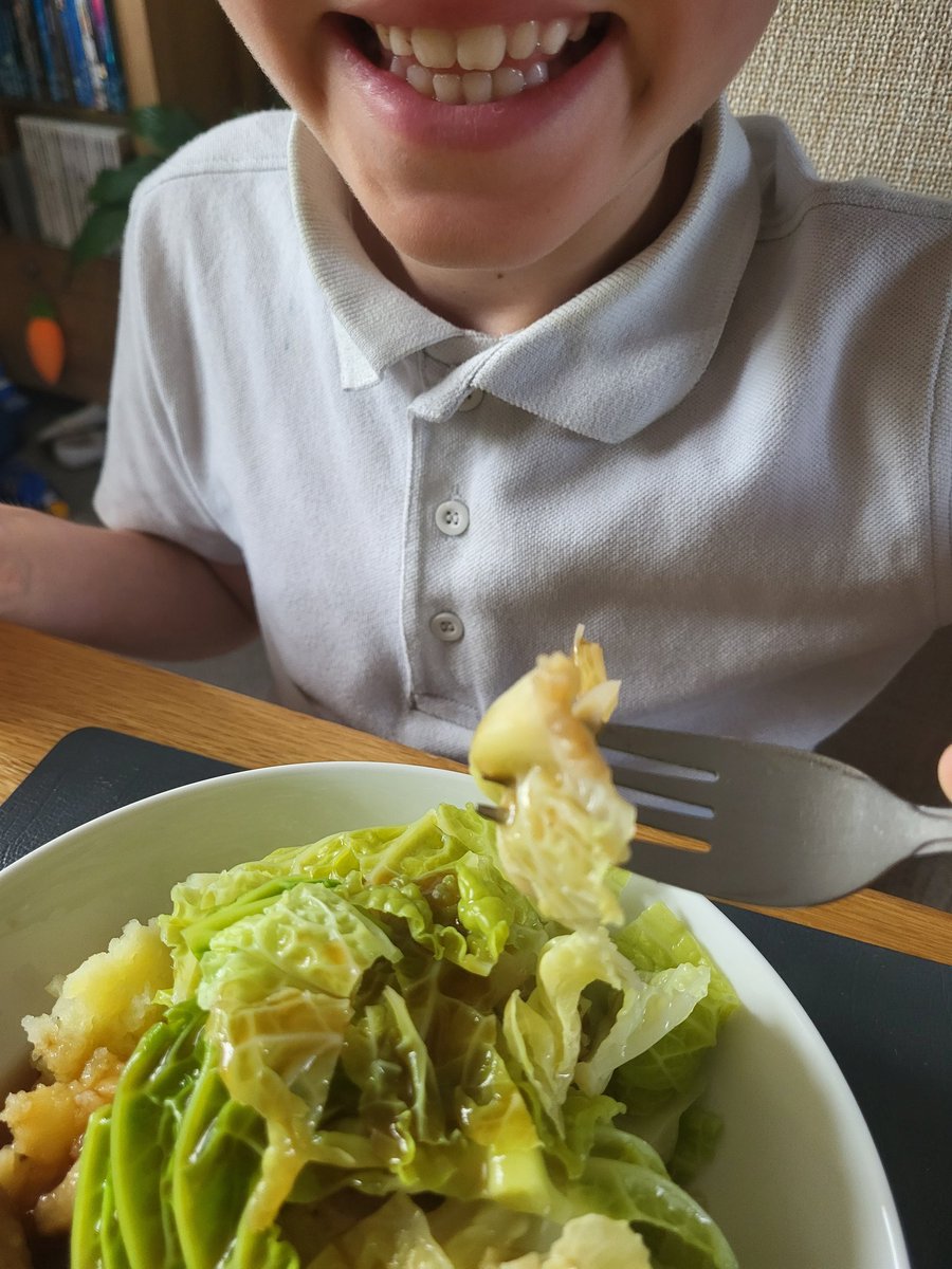 The humongous - and totally delicious - cabbage we received as a gift from <a href="/ArbourthorneCPS/">Arbourthorne Primary/ An Even Better Arbourthorne</a> <a href="/AArbourthorne/">An Even Better Arbourthorne</a> has gone down a treat here at <a href="/eatsmartsheff/">Eat Smart Sheffield</a> HQ! 
Thank you so much - and compliments to the growers! 🥬