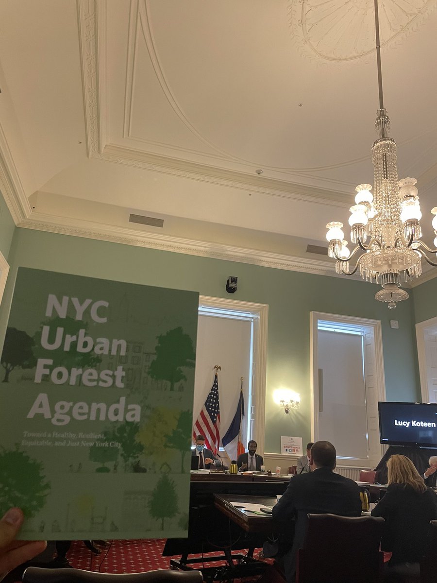 Castell_Croke's tweet image. It’s so awesome to see all of the Council Members at todays #parks hearing getting a copy of the @ForestforAllNYC Urban Forest Agenda.  NYC needs more #trees!  Thanks @CMShekarK for holding a hearing on this important issue. #millionmoretrees