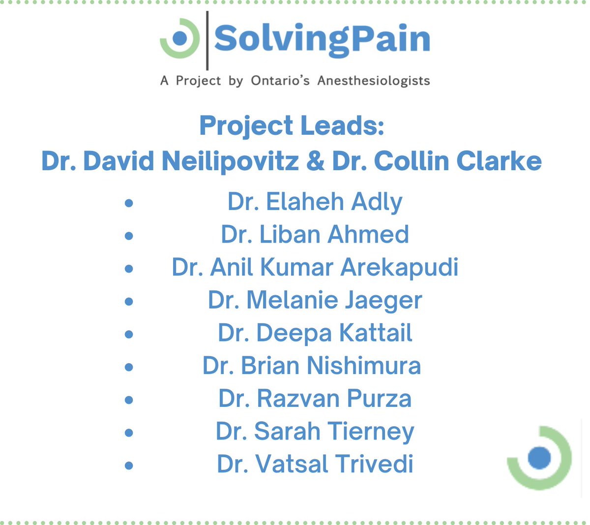 Ontario's Anesthesiologists (@on_anesthesia) on Twitter photo We want to take a moment to thank those Ontario #anesthesiologists who volunteered their time to update & expand SolvingPain.ca, our digital opioid harm prevention and #painmanagement tool. They include <a href="/DrNeilipovitz/">Dr. David Neilipovitz</a> <a href="/DeepaKattail/">𝙳𝚎𝚎𝚙𝚊 𝙺𝚊𝚝𝚝𝚊𝚒𝚕, 𝙼𝙳 𝙼𝙷𝚂 𝙵𝙰𝙰𝙿</a>, <a href="/Sarah_Tierney_/">Sarah Tierney</a> & <a href="/VatsalTrivediMD/">Vatsal Trivedi</a> We want to take a moment to thank those Ontario #anesthesiologists who volunteered their time to update & expand SolvingPain.ca, our digital opioid harm prevention and #painmanagement tool. They include <a href="/DrNeilipovitz/">Dr. David Neilipovitz</a> <a href="/DeepaKattail/">𝙳𝚎𝚎𝚙𝚊 𝙺𝚊𝚝𝚝𝚊𝚒𝚕, 𝙼𝙳 𝙼𝙷𝚂 𝙵𝙰𝙰𝙿</a>, <a href="/Sarah_Tierney_/">Sarah Tierney</a> & <a href="/VatsalTrivediMD/">Vatsal Trivedi</a>