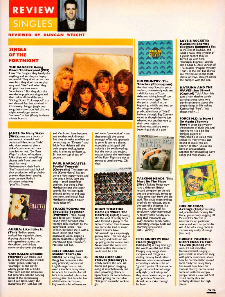 Graeme Wood on Twitter "From June 1986 SMASH HITS MAGAZINE features