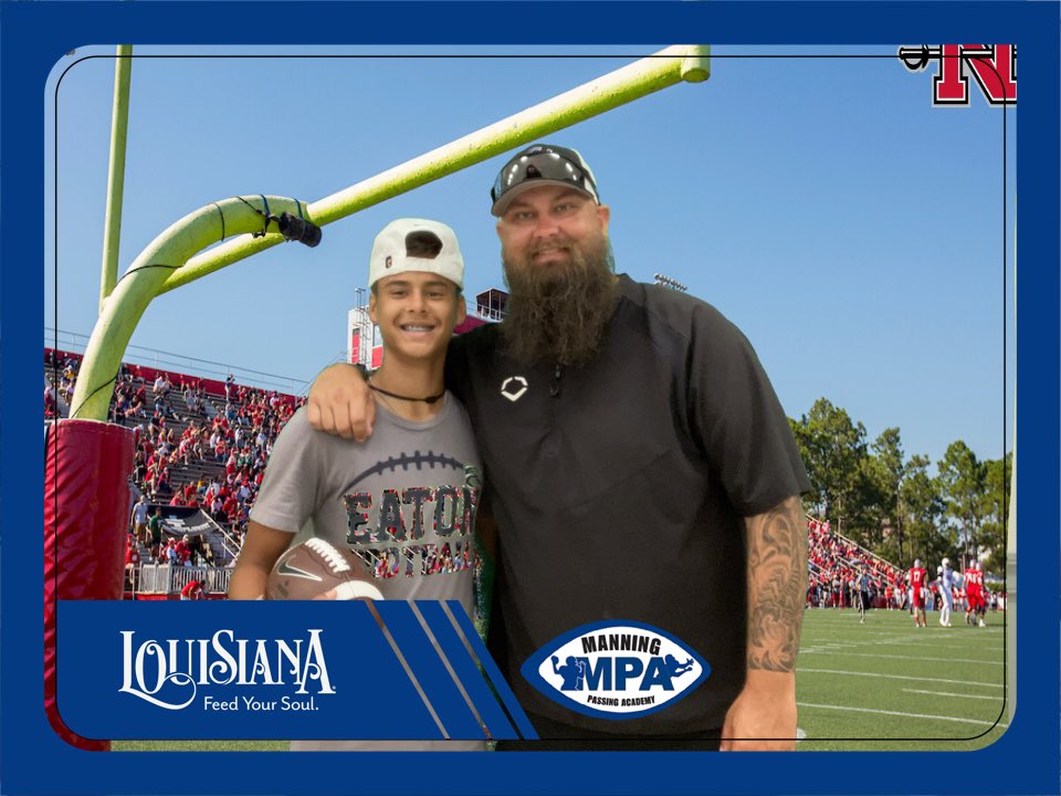 All checked in. Ready to watch Lucas compete with kids from across the country. <a href="/LucasDavisQB1/">Lucas Davis</a> <a href="/mpa_info/">Manning Passing Academy</a> <a href="/EatonEagleFB/">Eaton Eagle Football</a> <a href="/AdamsMSLions/">Adams Lions Athletics</a> <a href="/RareBreedElite/">Rare Breed Elite</a> <a href="/TrentShelton/">Trent Shelton</a> <a href="/JulianCaldwell_/">Julian Caldwell</a> <a href="/Scottwiggins81/">Scott Wiggins</a> <a href="/SonicShelton/">Tristan “Sonic” Shelton</a> <a href="/LaytonShelley2/">Layton Shelley</a> <a href="/BrandonMac29/">Brandon McCollough</a>