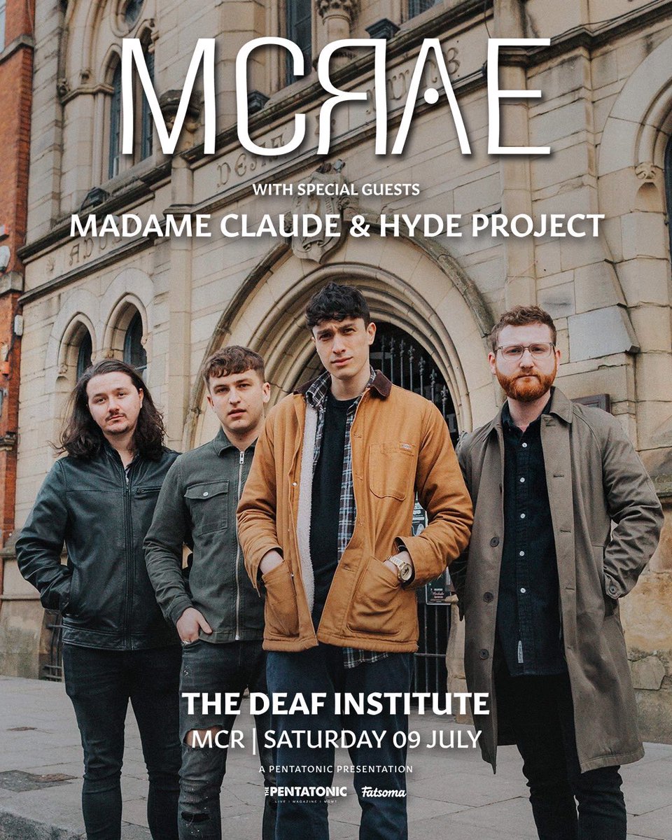hydeprojectband's tweet photo. Show announcement! We return to Manchester for the first time in far too long supporting the mighty @MCRAEBAND alongside Madame Claude. Get your tickets now 👉🏻 https://t.co/hl2bkGSZda https://t.co/2N60jQaRTd
