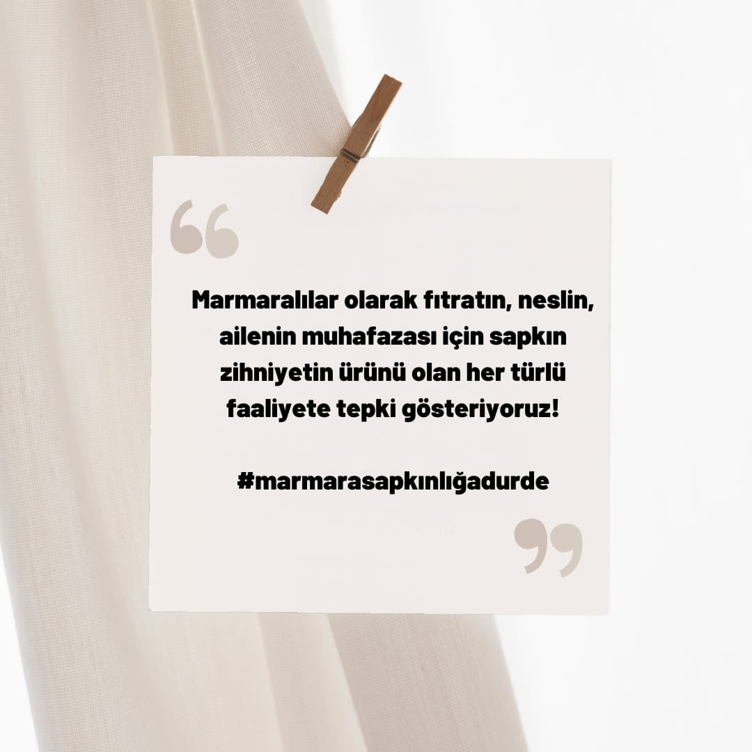 Fıtratı ve nesli ifsat etmeye yönelik her türlü girişime karşı her daim hakkın yanında, bâtılın karşısındayız.

#marmarasapkınlığadurde