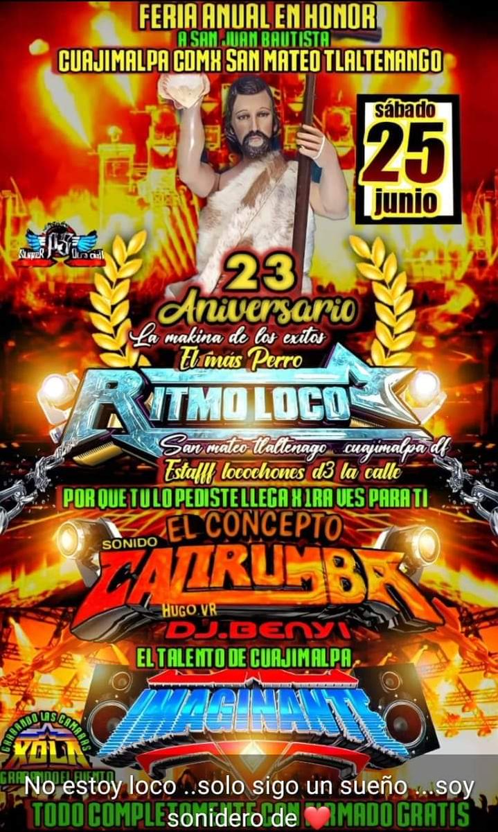 🔴Hoy da inicio la Festividad en Honor a San Juan en la zona del Rio de nuestro pueblo.

Que sea un fin de semana lleno de Fé🙏 en compañia de sus familias. 

"SAN JUAN BENDICENOS 

#mayordomia2022 
@AlcCuajimalpa 
<a href="/AdrianRubalcava/">Adrián Rubalcava</a>