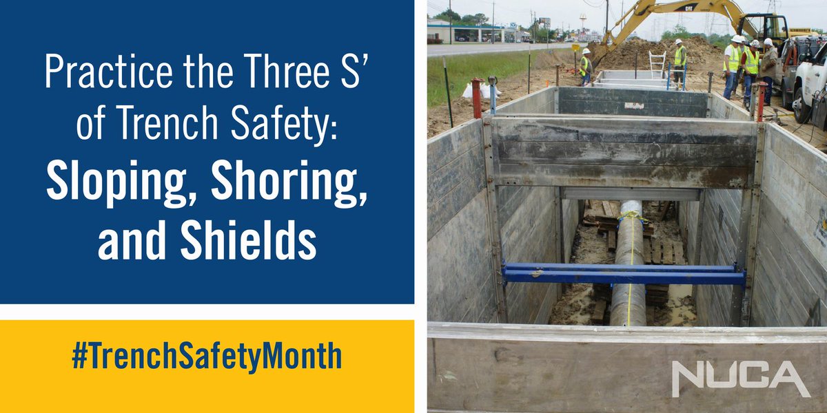 sentryelecgrp's tweet photo. In recognition of #TrenchSafetyMonth, take a break to have a toolbox talk or another safety activity to draw attention to the specific hazards related to working in and around #trenches / #excavations.  https://t.co/393SRrPMOZ
#TSSD2022 #ShieldIt #ShoreIt #SlopeIt https://t.co/ch7HQNwa5B