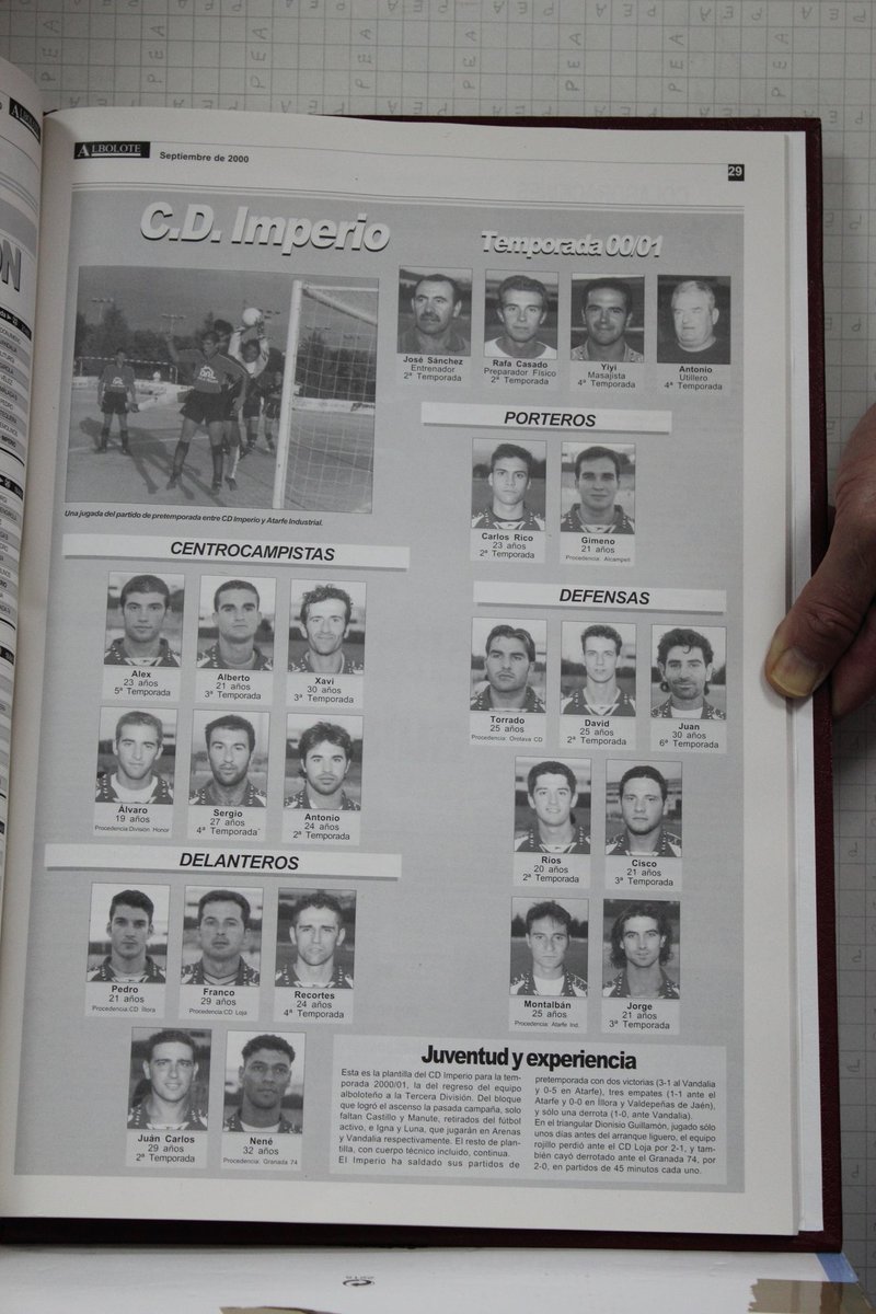 CFImperio's tweet photo. En la temporada 2000-2001 el CD Imperio militó en Tercera División a las órdenes de Pepe Sánchez y está es la plantilla con la que contó para estar en la categoría nacional
#historiarojilla
#cdimperio https://t.co/8EkdyPeQnp