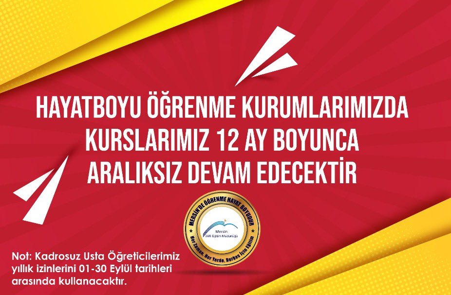 MikailEREN33's tweet photo. Yılın 12 ayı, vatandaşın hizmetinde olan  kurumun adıdır HALK EĞİTİM….

Kurslarımız “12 AY BOYUNCA” hız kesmeden devam edecek.

#MersindeÖğrenmeHayatBoyudur
@ahpehlivan53 @omer_erdeve https://t.co/bjS9ib1Lza