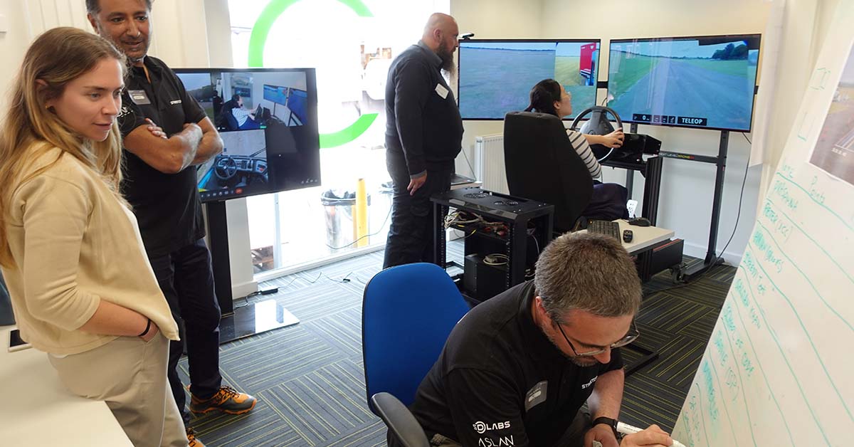 StreetDrone's tweet photo. For our teleoperated truck reversing competition, we've been using the autonomous truck developed as part of the 5G CAL project and a @LoveWilko trailer. A big hit at the #StreetDroneSummerFest22!
#DeliveringAutonomy #5GCAL https://t.co/PwUHmGXfWl