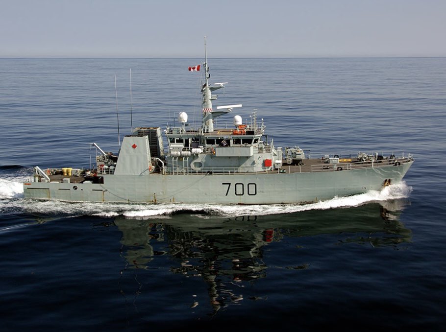 Brett_CBC's tweet photo. NEW: Two more Canadian warships will deploy overseas on Operation Reassurance this weekend. 
HMCS’ Kingston &amp; Summerside will join HMCS’ Halifax &amp; Montreal in Europe, as part of a mission to show solidarity in response to Russian aggression (in 2014 &amp; 2022). https://t.co/FoSIp2vdoS