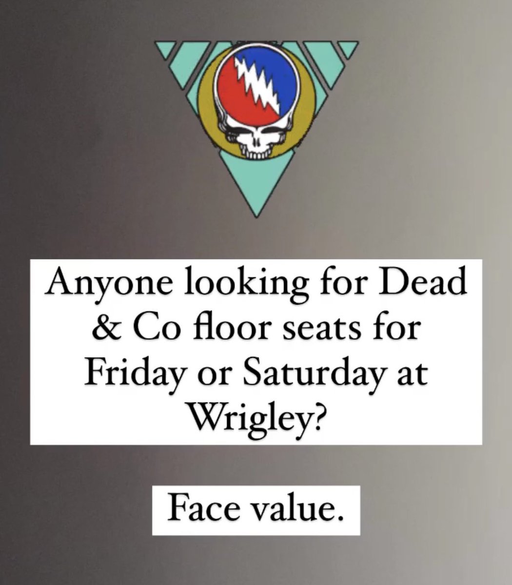 cal_engel's tweet image. Anyone looking for #wrigleyfield @deadandcompany tickets?