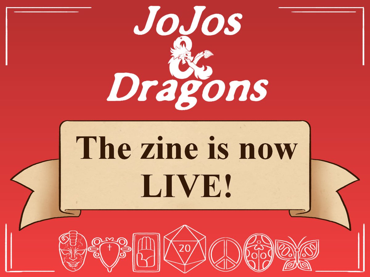 JoJosAndDragons's tweet photo. Everyone gear up and grab your dice because the zine is now LIVE! You can download the PDFs in the link below!

⚔ https://t.co/inShHkHxJj ⚔

Thank you all for your support! We hope you enjoy the campaign!

#jjba #dnd #fanzine #zine https://t.co/XEqM5NO2W8