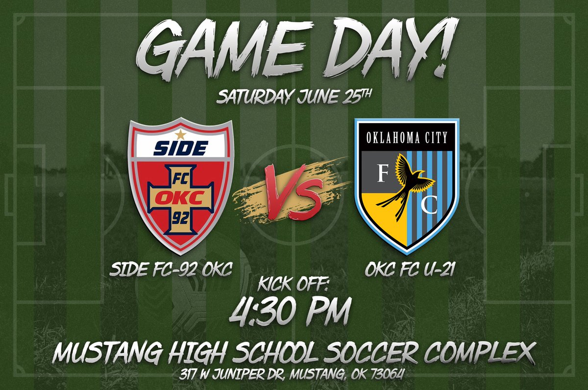 OKCSideFC's tweet image. Come hang out with the best women's teams in the metro this Saturday afternoon! We will be playing @oklahomacityfc U-21 team at 4:30 pm in Mustang. Stay for the OKC FC second match then watch the fireworks show at Wild Horse Park! #onside #stayonside