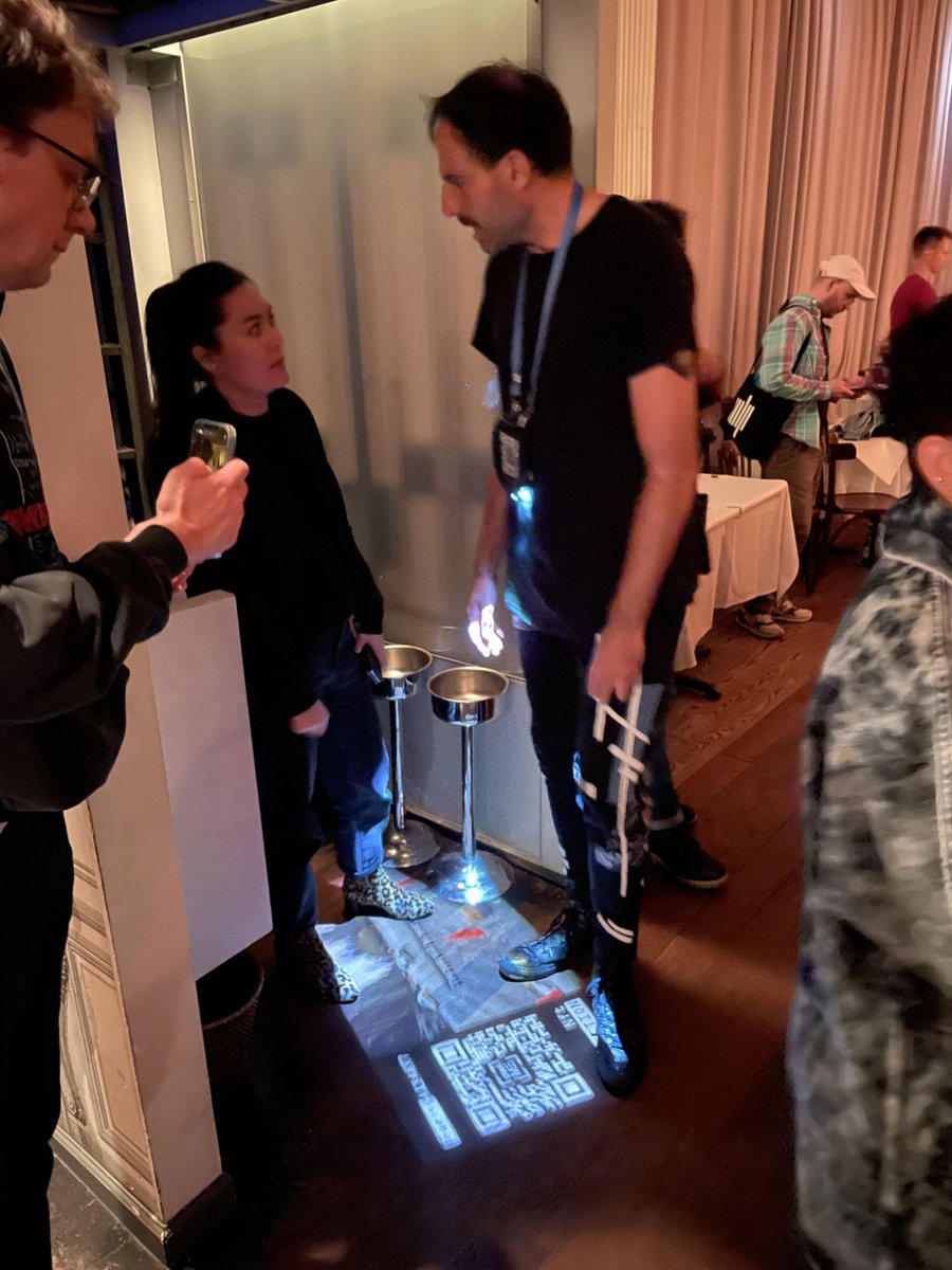 <a href="/poetryfighter/">Marcos de la Fuente</a>  is wearing the Necklace-Poetry, one piece created  at Poetry+AI=Art collective. With Necklace-Poetry he can project Metareality and New Worlds NFTS wherever he goes.

#poetry #ai #3dprint #art #NFTs #NFTNYC2022 #NFTNYC