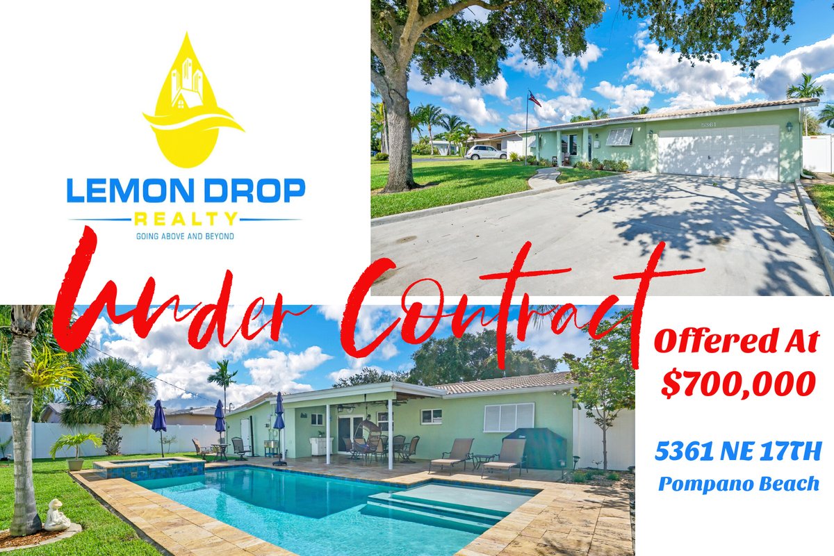 LemonDropRealty's tweet image. UNDER CONTRACT
5361 NE 17 Ter Terrace, Ft. Lauderdale
Offered at $700,000
3 Bed, 2 Bath, 2 Car garage with a pool/spa
HURRICANE IMPACT doors &amp;amp; windows
Minutes from the beach
#homebuyers #homesellers #zillow
If you're thinking about making a move
Telephone #Realtor Matthew Lemon